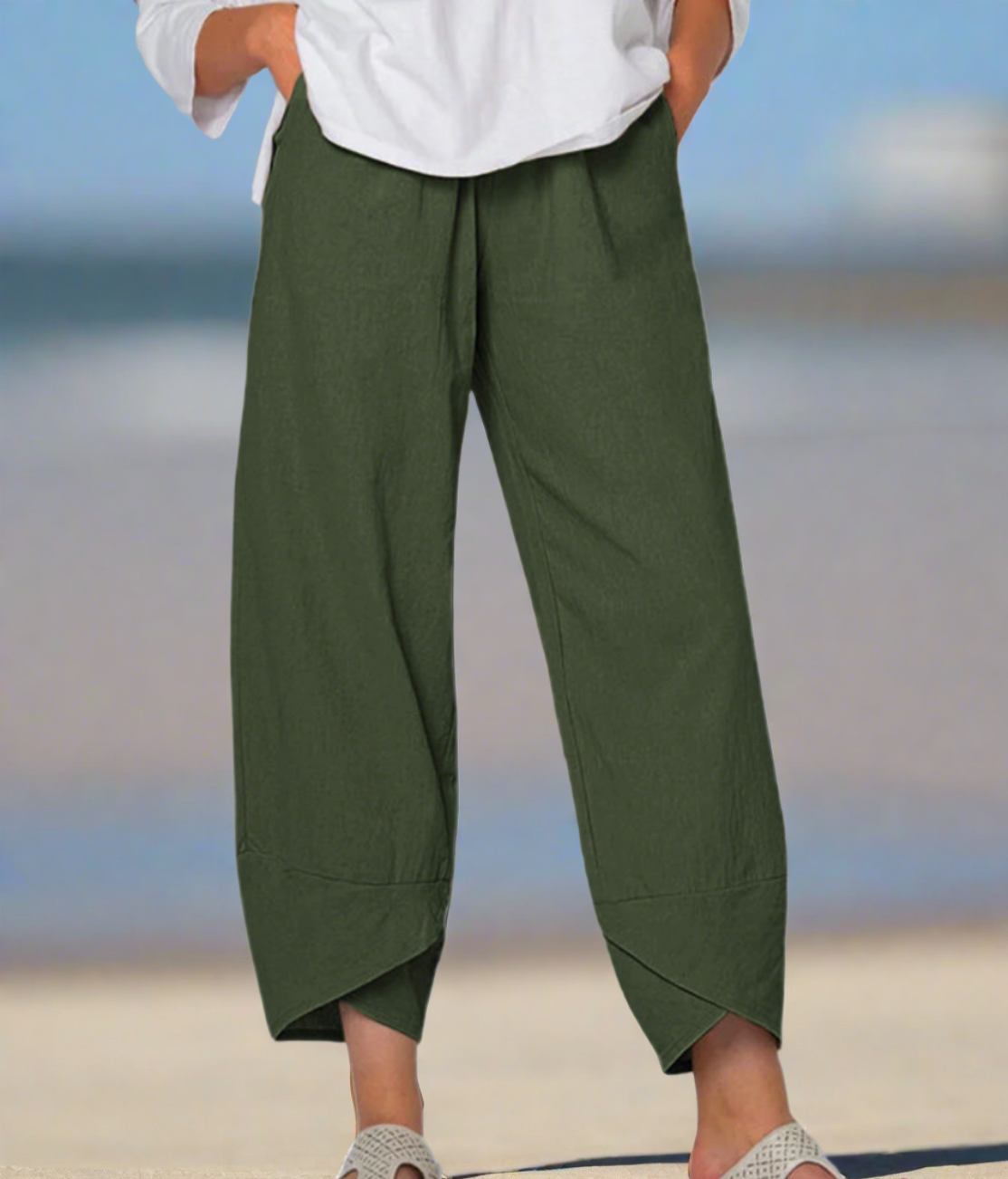 Rubi - Confortable pantalon en coton coupe large