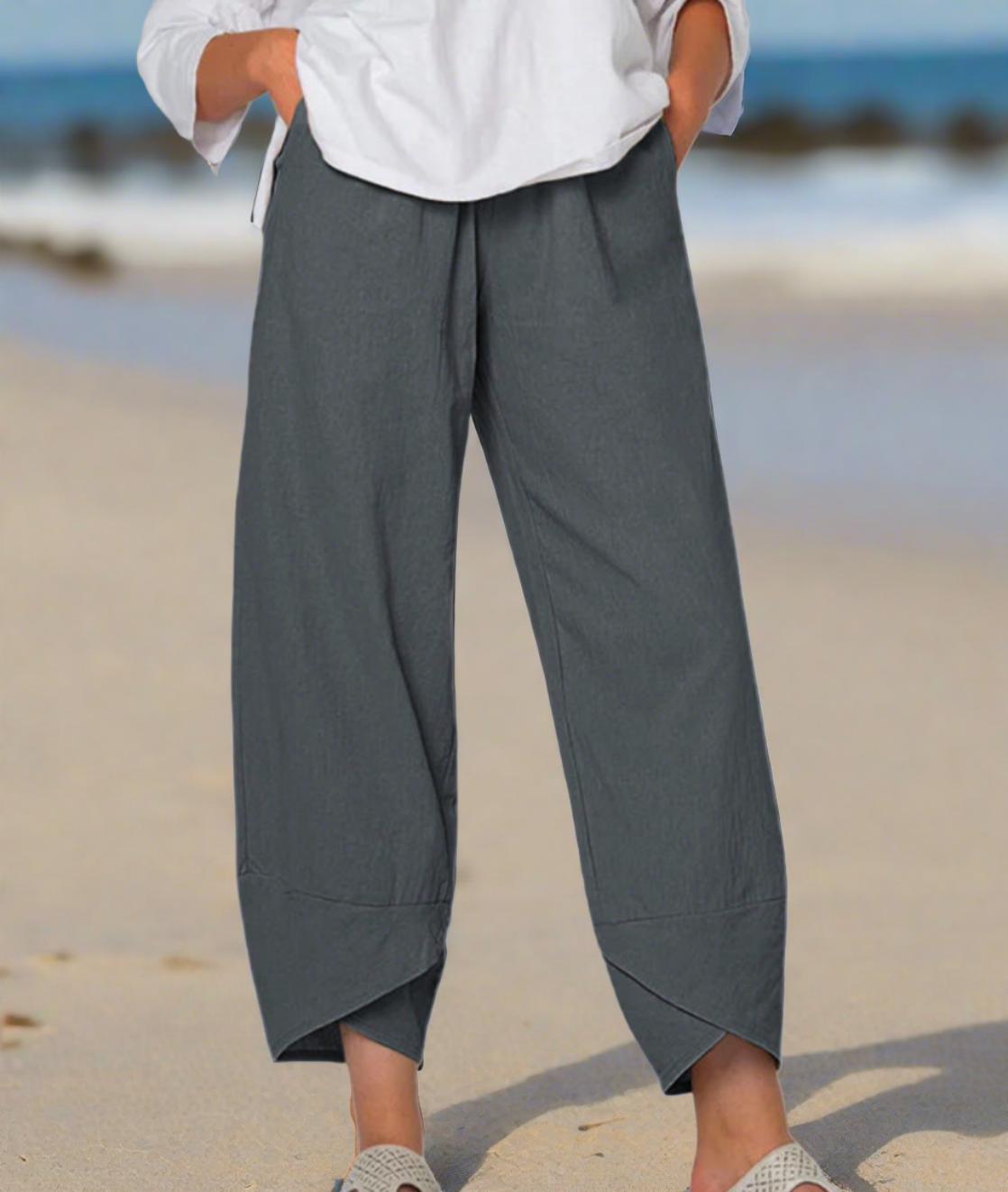 Rubi - Confortable pantalon en coton coupe large