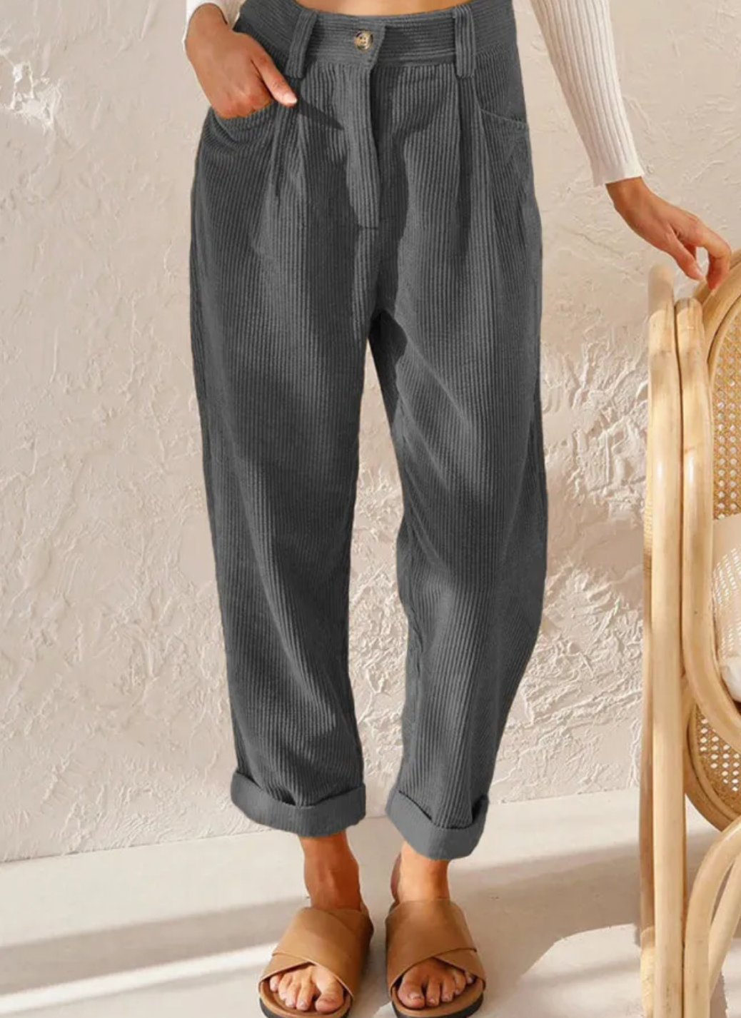ALINE - Stylé pantalon en velours côtelé