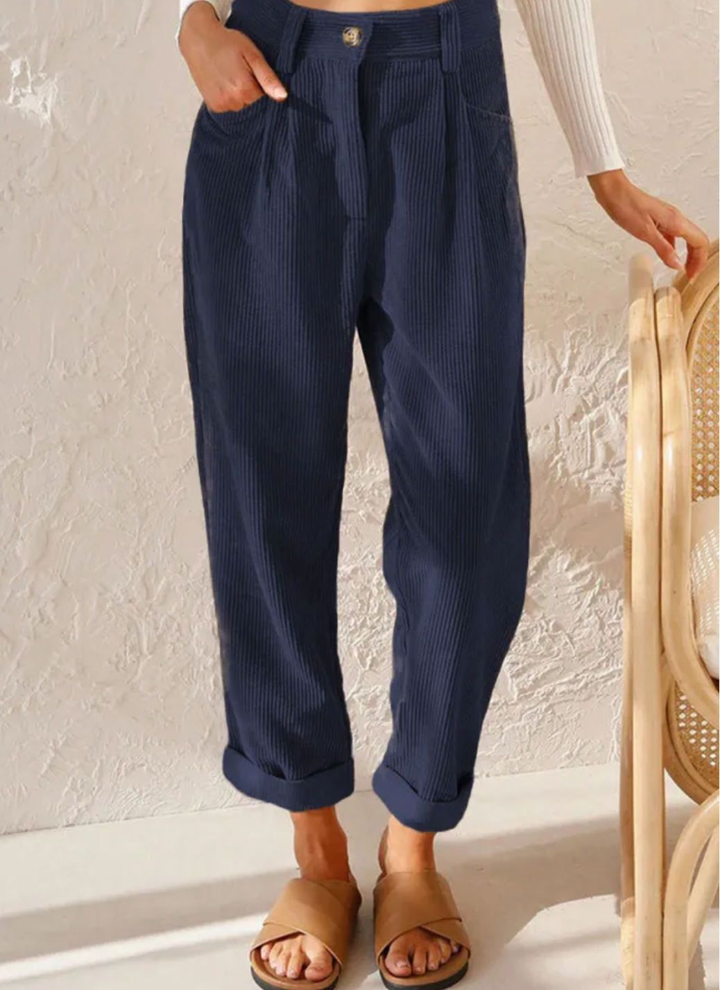 ALINE - Stylé pantalon en velours côtelé
