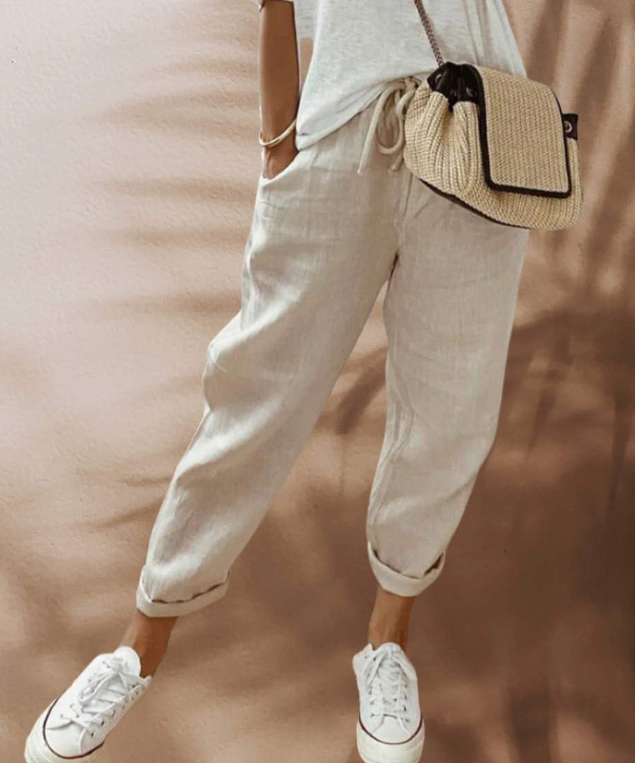 Genoveva - Pantalon en lin facile et à la mode