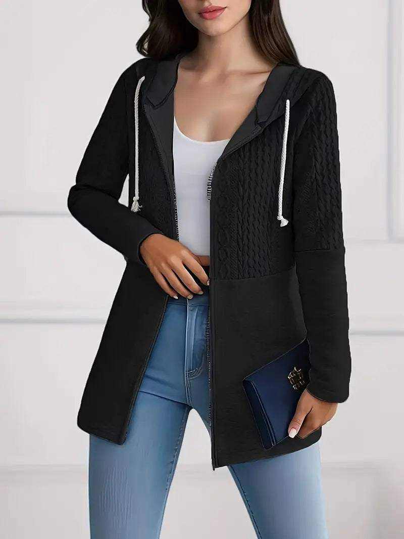 Veste à capuche zippée texturée - Kaorinne