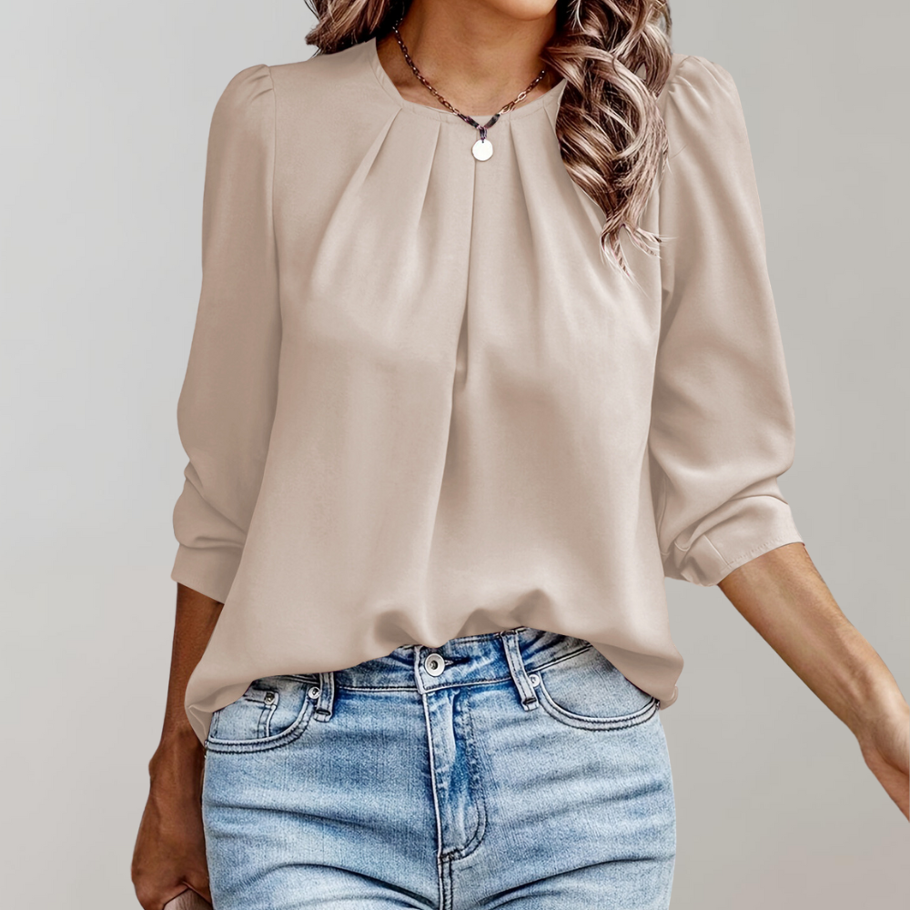 Lila - Blouse Chic et Stylée de Printemps avec Plis et Manches Bouffantes pour Femmes