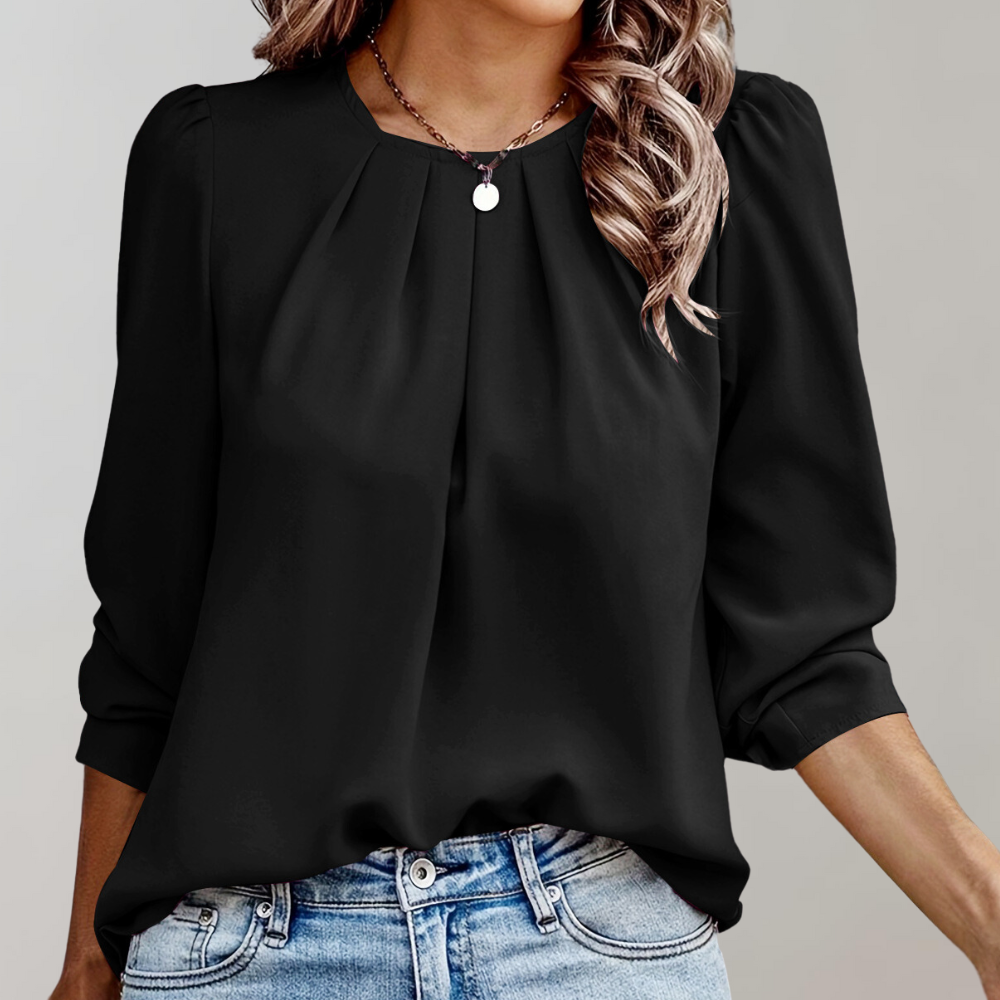 Lila - Blouse Chic et Stylée de Printemps avec Plis et Manches Bouffantes pour Femmes