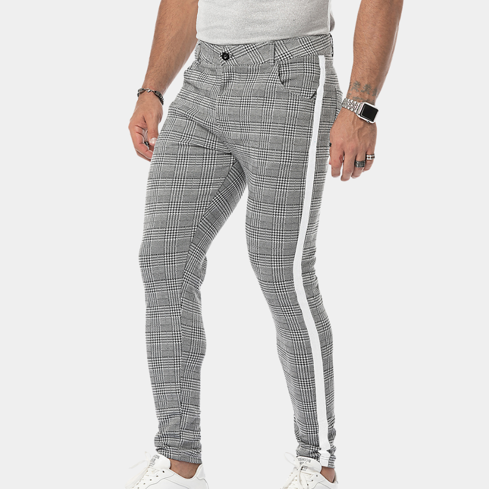 Anton - Pantalon à carreaux skinny pour hommes
