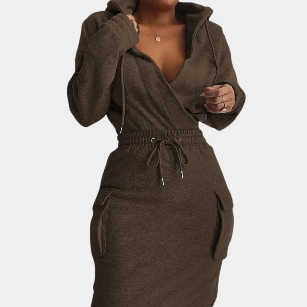 Beeba - Robe pull élégante à capuche pour femmes