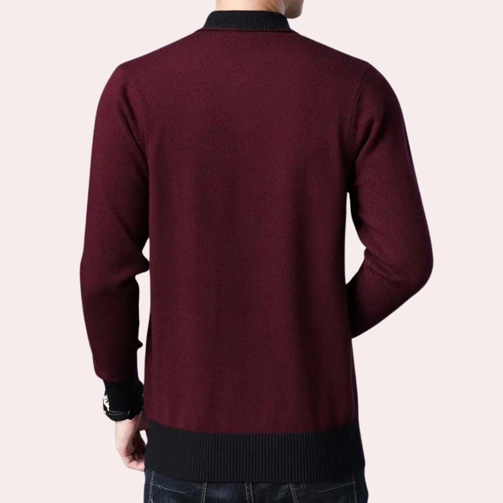Csongor - Pull avec Col Châle Élégant pour Homme