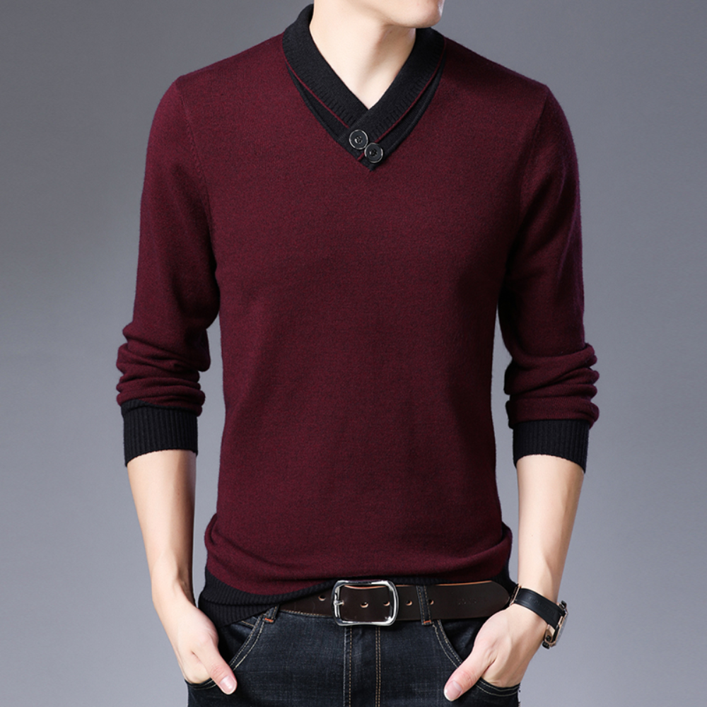 Csongor - Pull avec Col Châle Élégant pour Homme