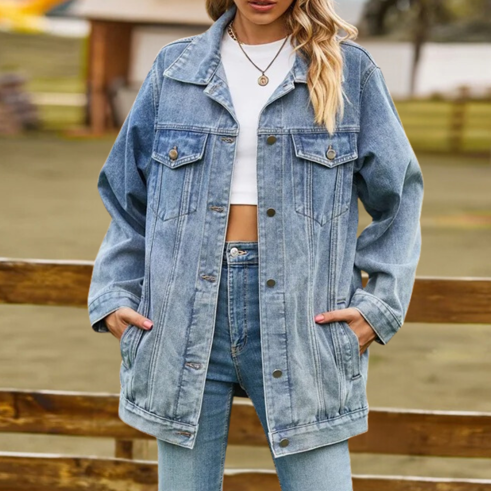 Elizabeth - Veste en jean confortable d'hiver pour femmes