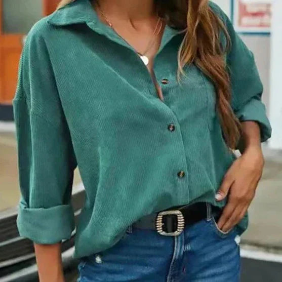 Livia - Blouse en velours côtelé élégante pour femme