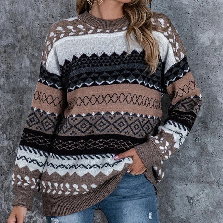 Emilia - Pull en maille rayé vintage pour femme
