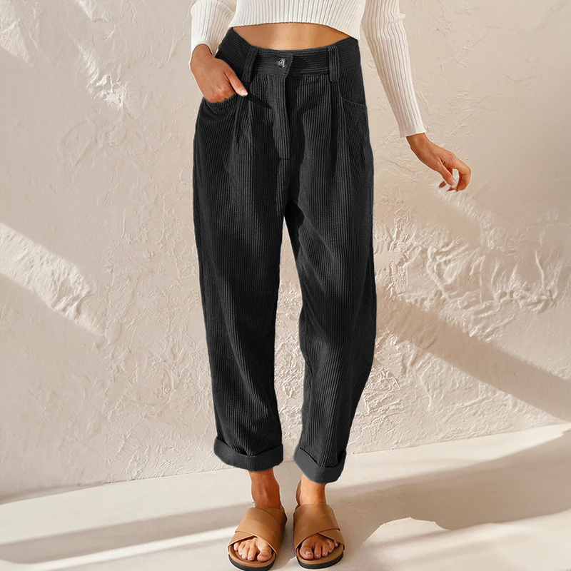 Gwendolyn - Pantalon décontracté en velours côtelé
