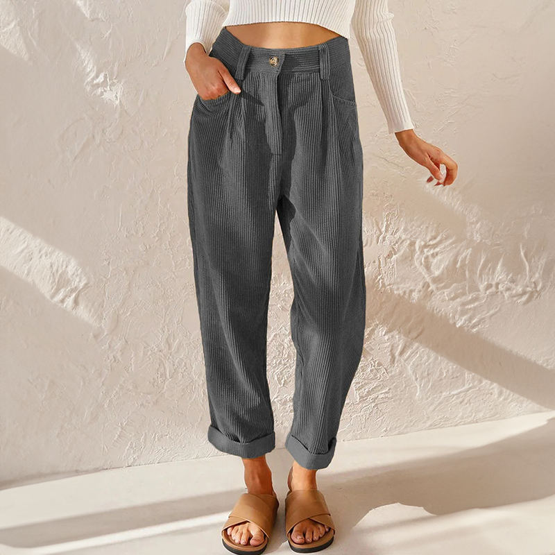 Gwendolyn - Pantalon décontracté en velours côtelé