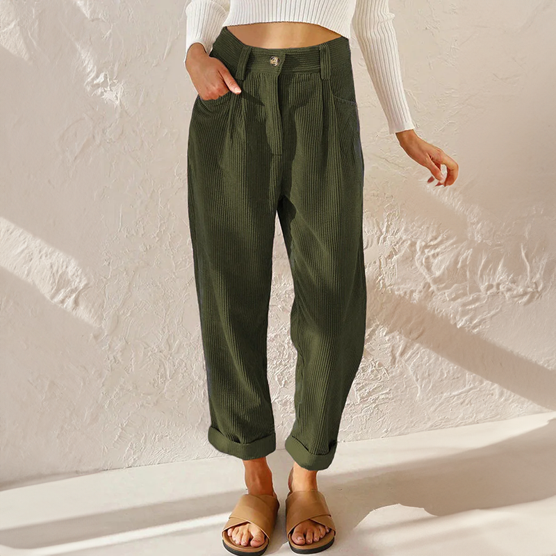 Gwendolyn - Pantalon décontracté en velours côtelé