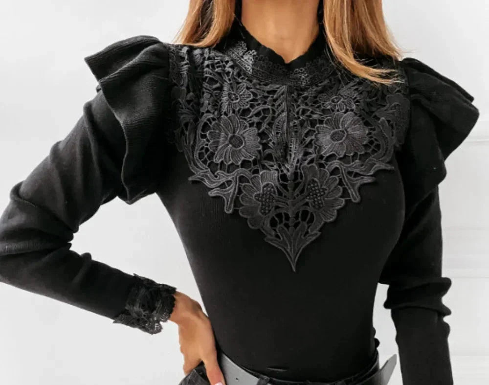 Pull élégant avec détails en dentelle - Magee