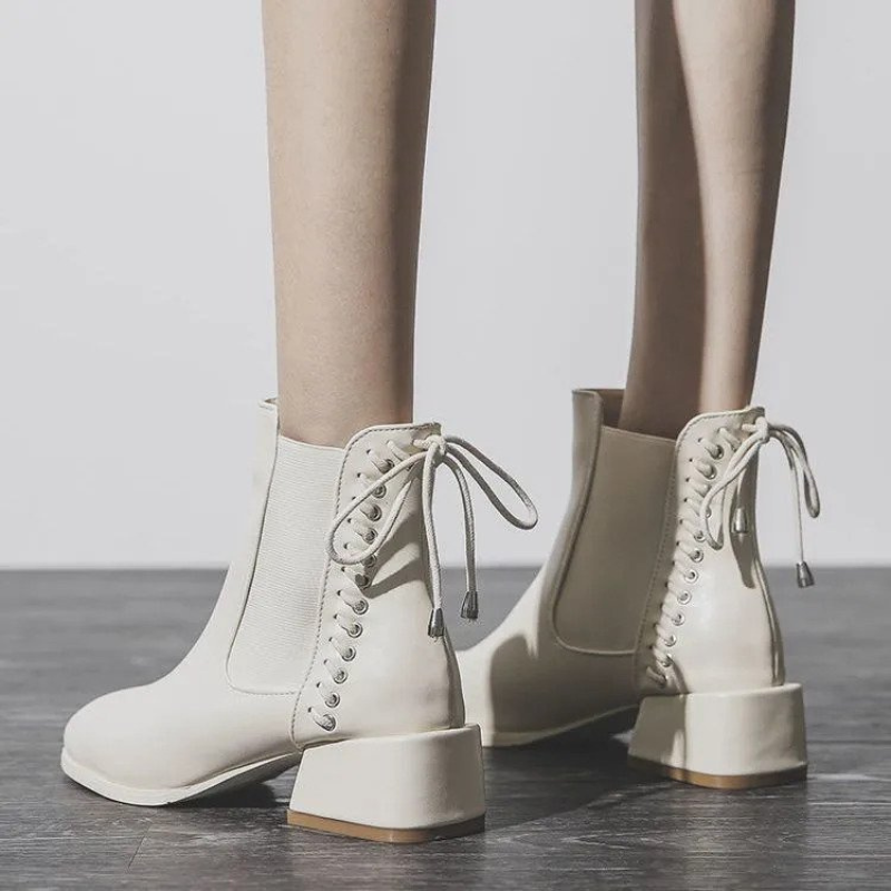 Lea - Bottes à talon bas pour femmes