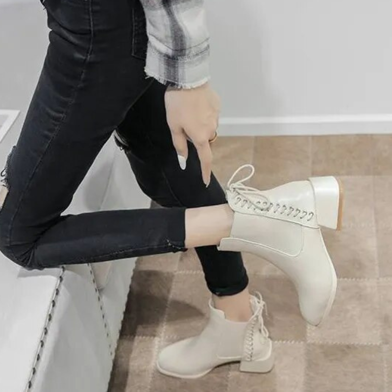 Lea - Bottes à talon bas pour femmes