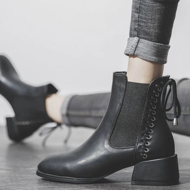 Lea - Bottes à talon bas pour femmes