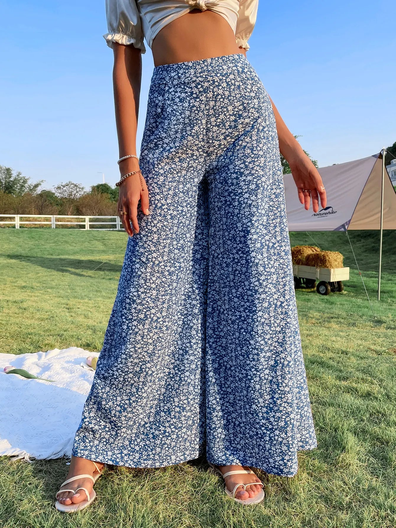 Pantalon Large Boho Imprimé Floral - Brunhilde