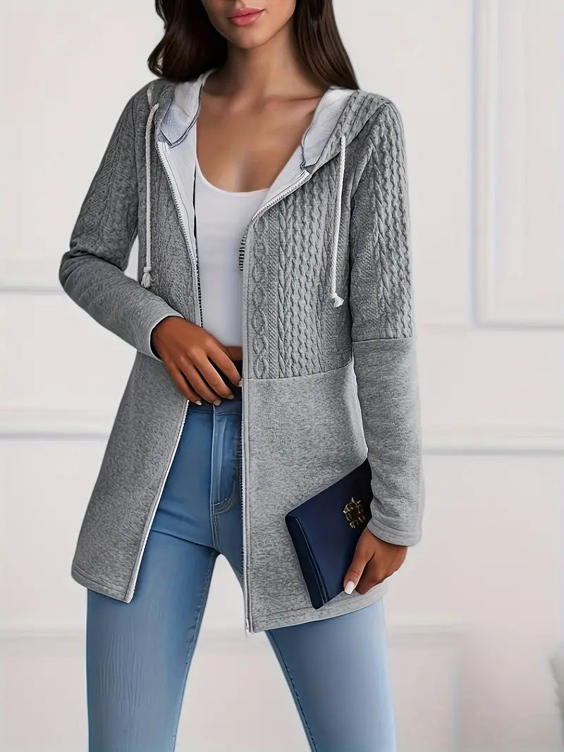 Veste à capuche zippée texturée - Kaorinne