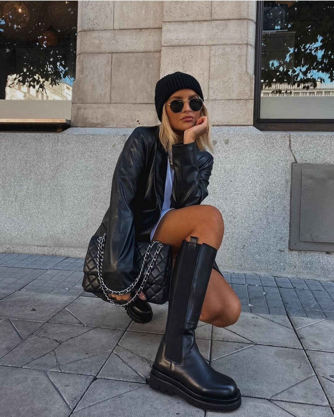Blazer en cuir pour femme - Eyvette