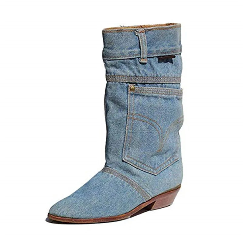 Bottines en jean à petit talon - Kavita