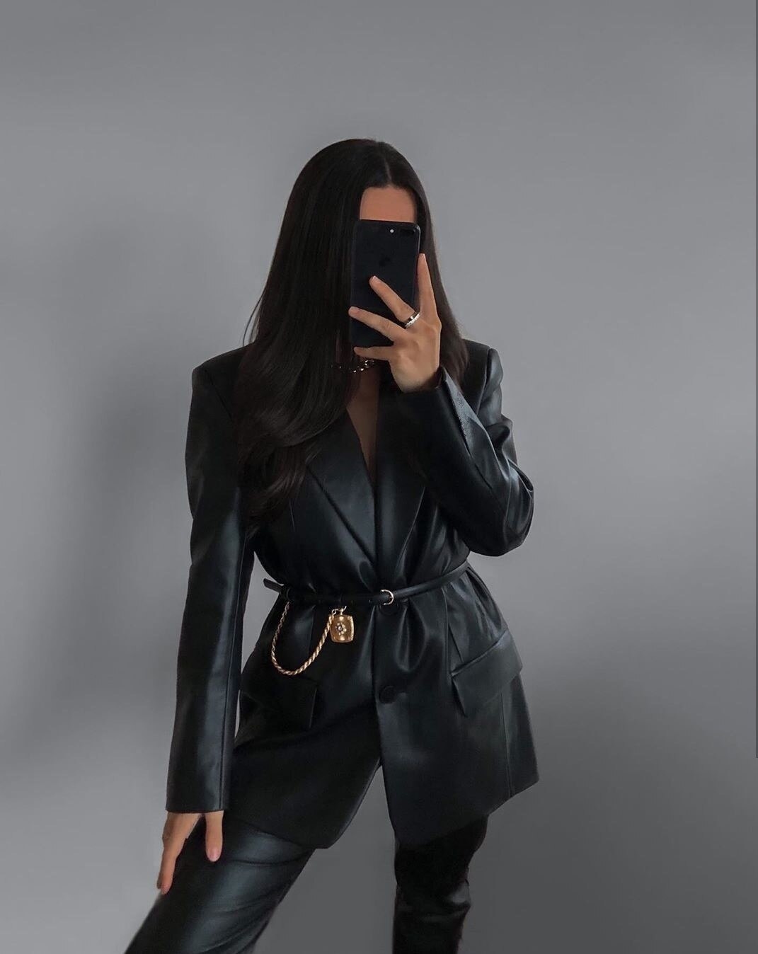 Blazer en cuir pour femme - Eyvette