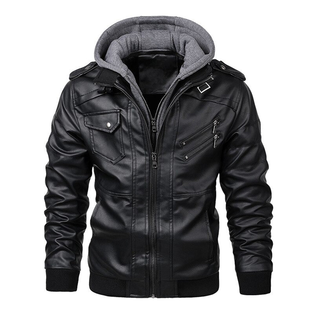 Jacob - Veste en cuir à capuche pour hommes