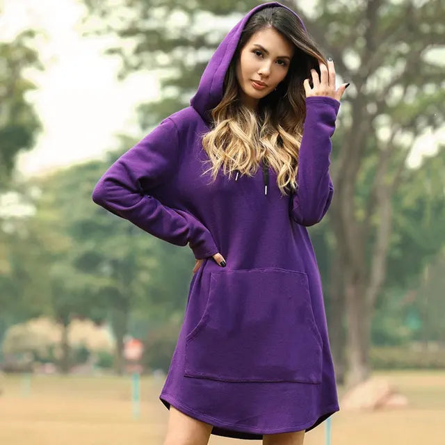 Maya - Sweat à capuche long pour femme