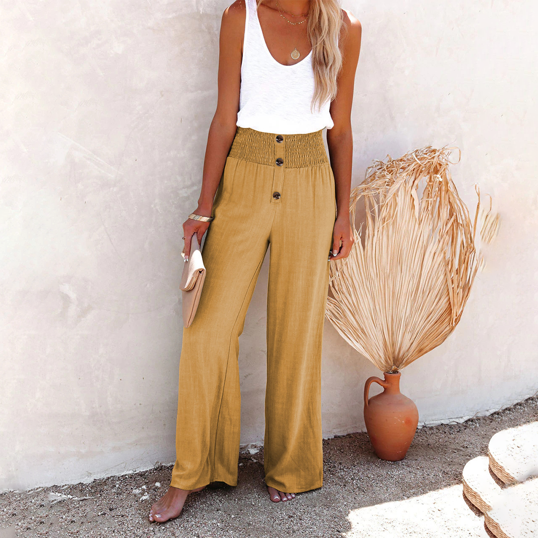 HILLA - Pantalon ample taille haute