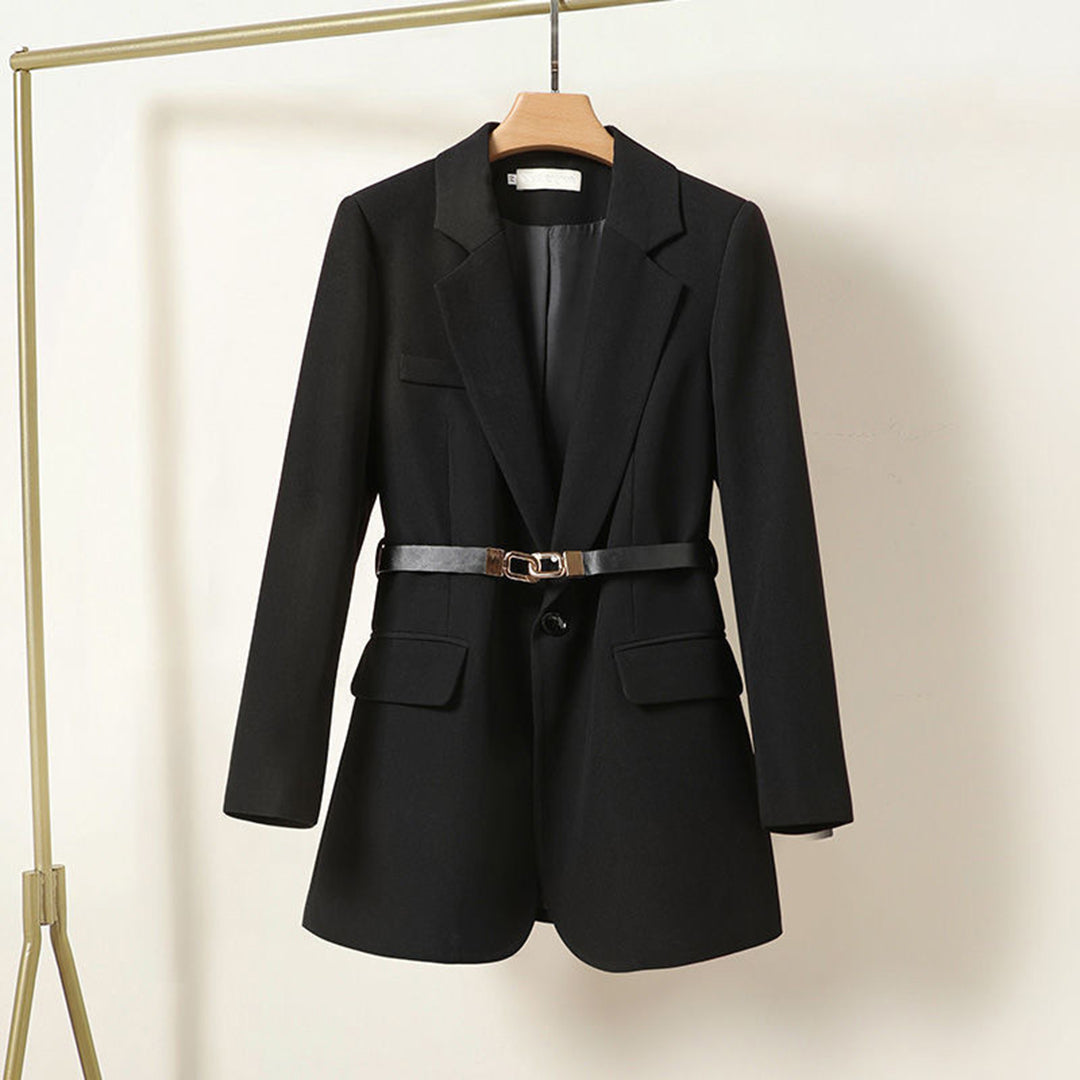 Lisa - Blazer long et élégant avec ceinture pour femmes