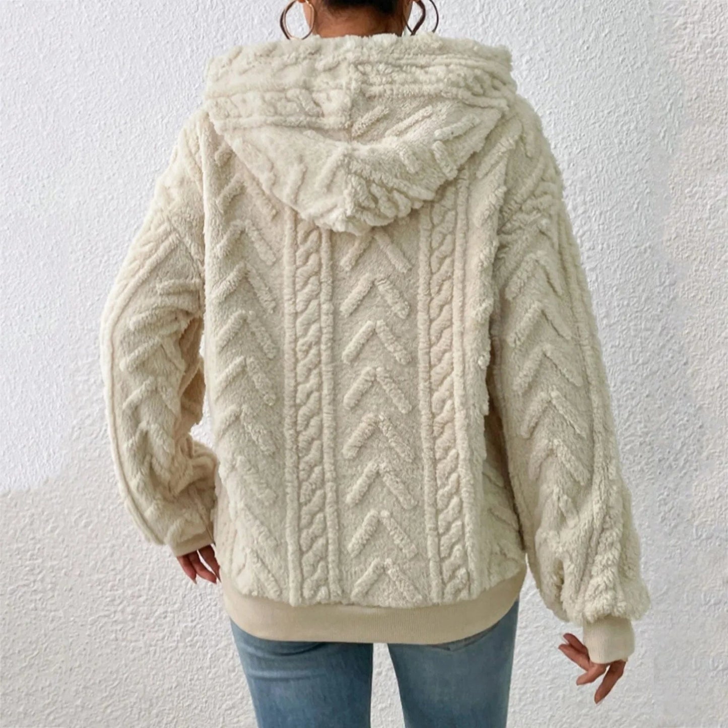 Sage - Hoodie en polaire teddy décontracté pour femme