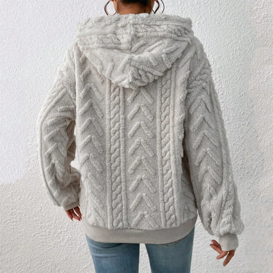 Sage - Hoodie en polaire teddy décontracté pour femme
