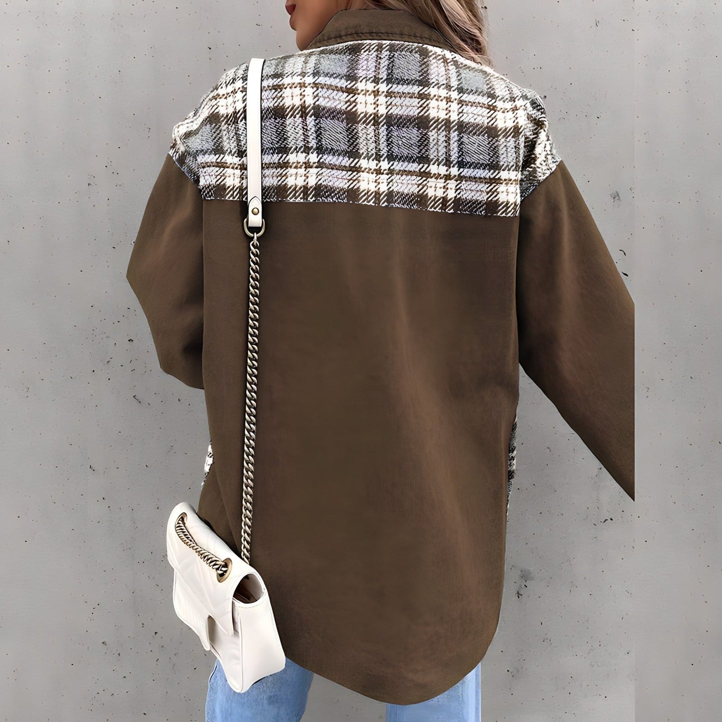 Veste à carreaux pour femme - Zimria