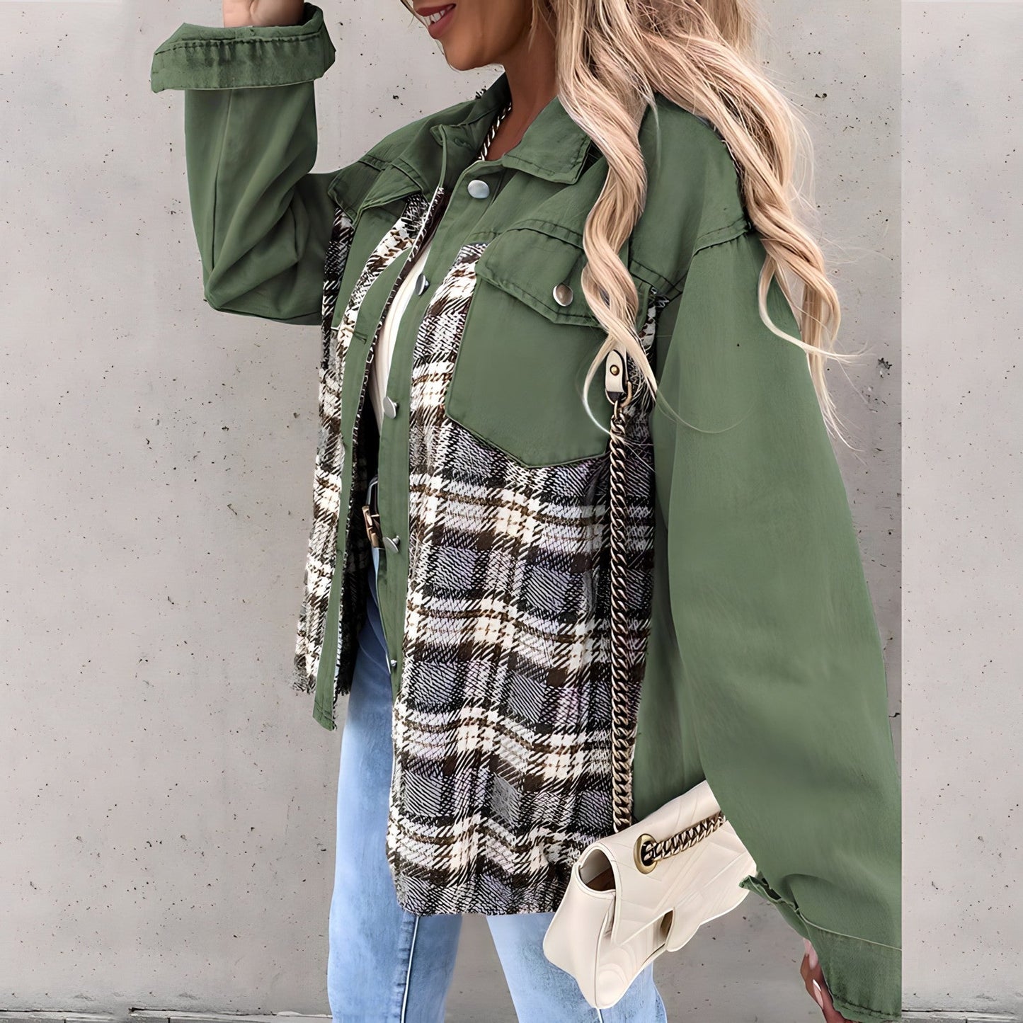Veste à carreaux pour femme - Zimria