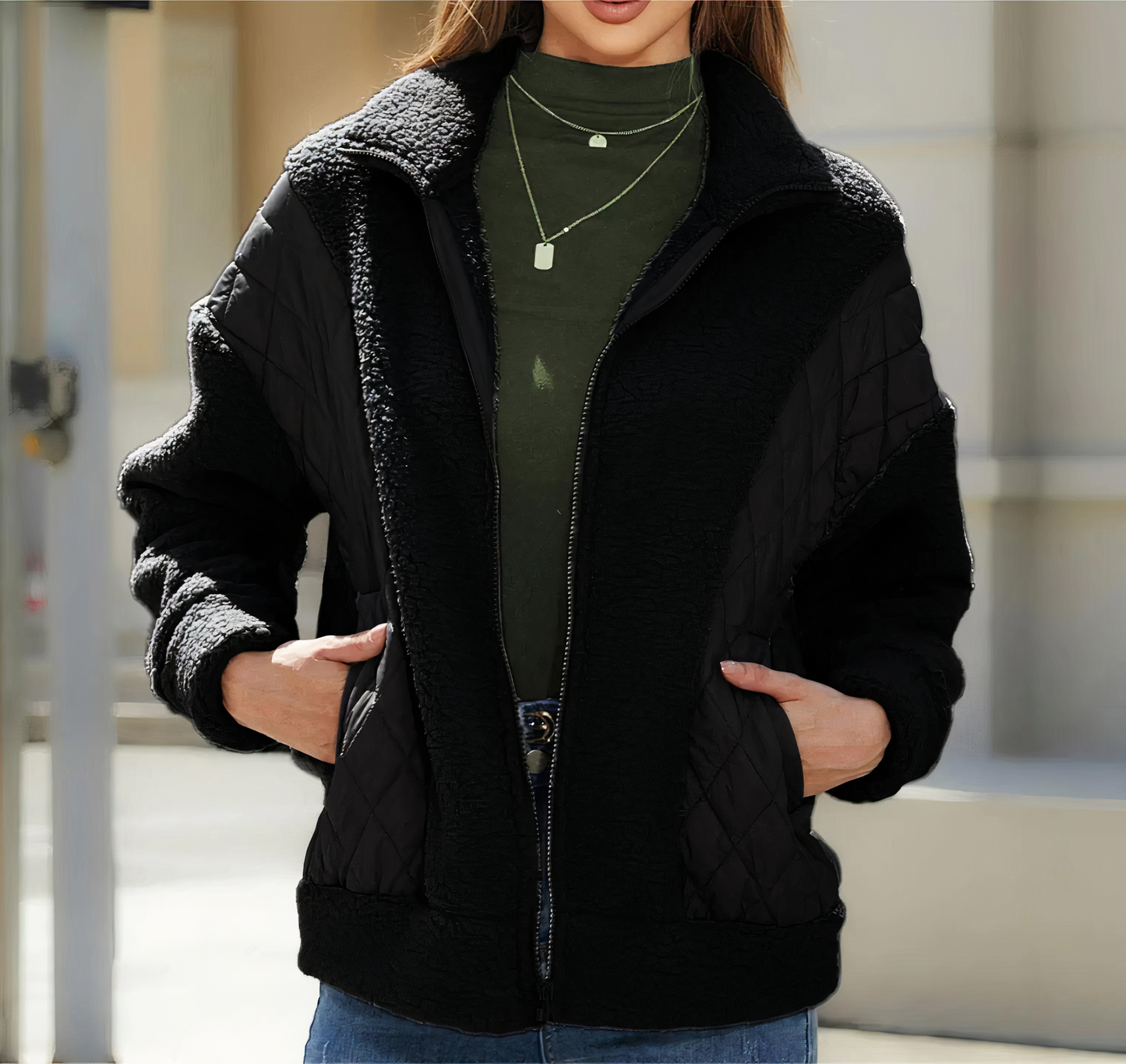 Nylah- Veste patchwork matelassée