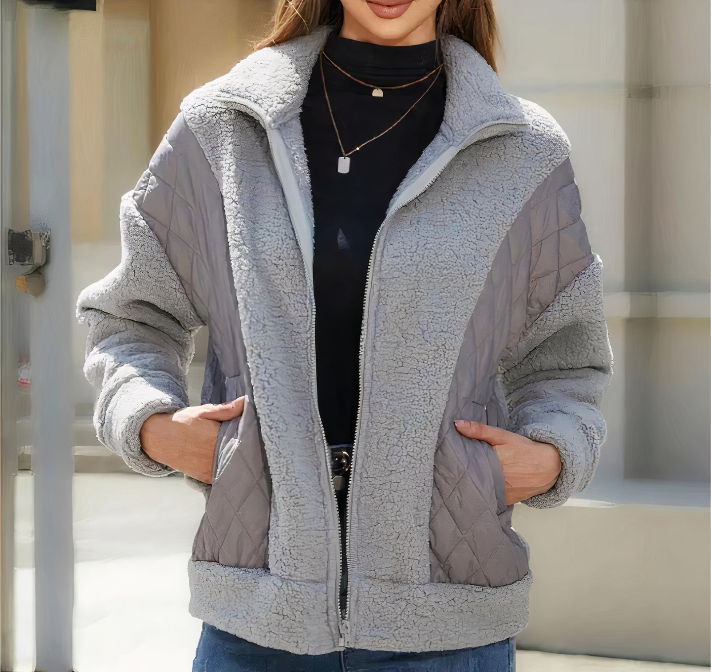 Nylah- Veste patchwork matelassée