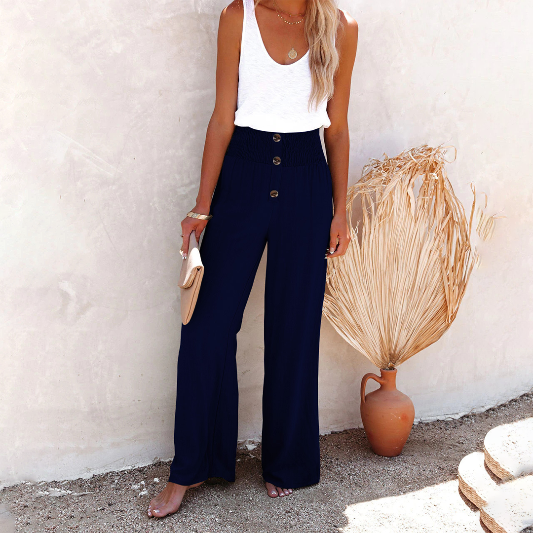 HILLA - Pantalon ample taille haute
