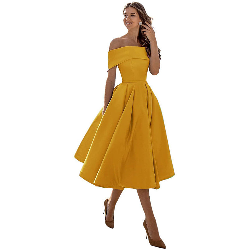 Sophie - Fashion Casual Robe De Soirée En Satin Sans Bretelles