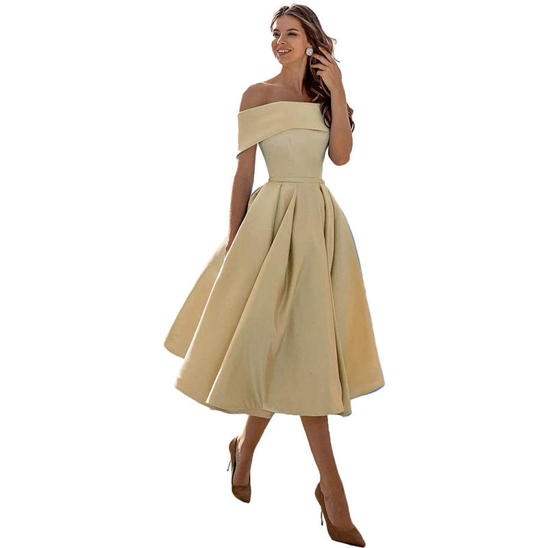 Sophie - Fashion Casual Robe De Soirée En Satin Sans Bretelles