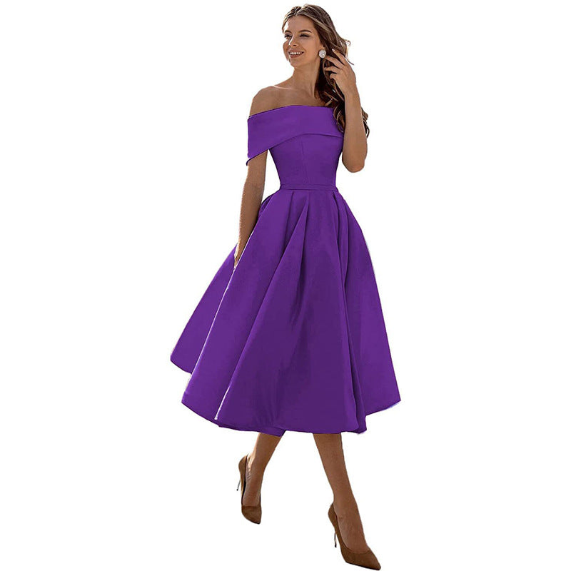 Sophie - Fashion Casual Robe De Soirée En Satin Sans Bretelles