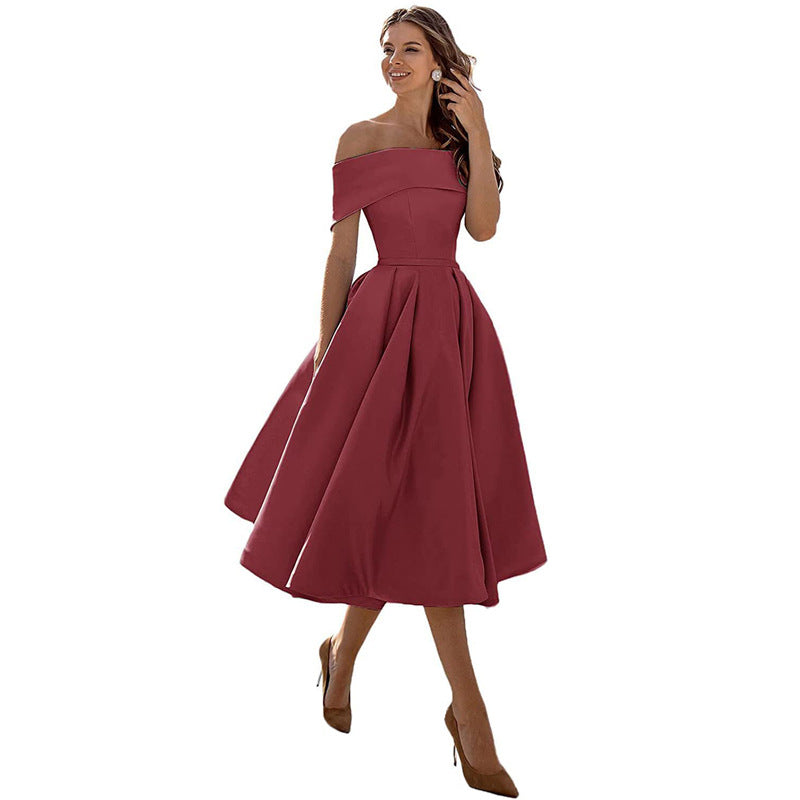 Sophie - Fashion Casual Robe De Soirée En Satin Sans Bretelles