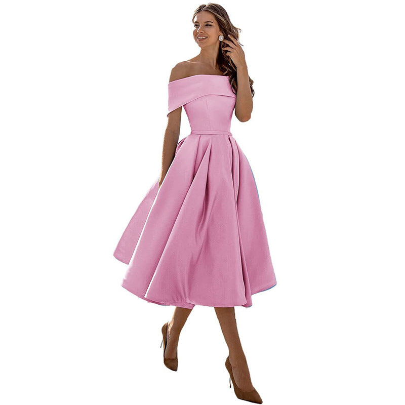 Sophie - Fashion Casual Robe De Soirée En Satin Sans Bretelles