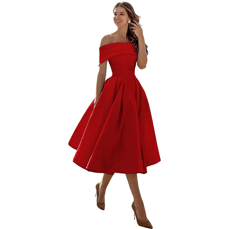 Sophie - Fashion Casual Robe De Soirée En Satin Sans Bretelles