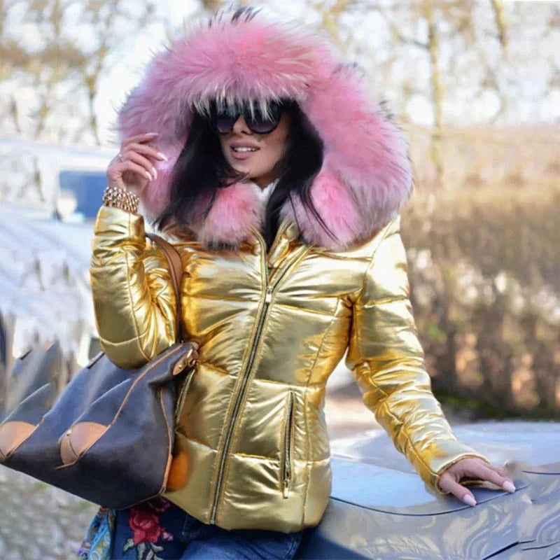 RANA - Veste hiver avec capuche en fourrure
