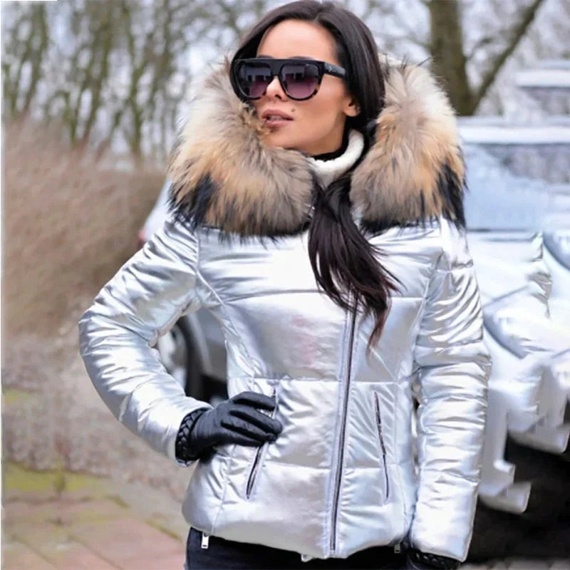 RANA - Veste hiver avec capuche en fourrure