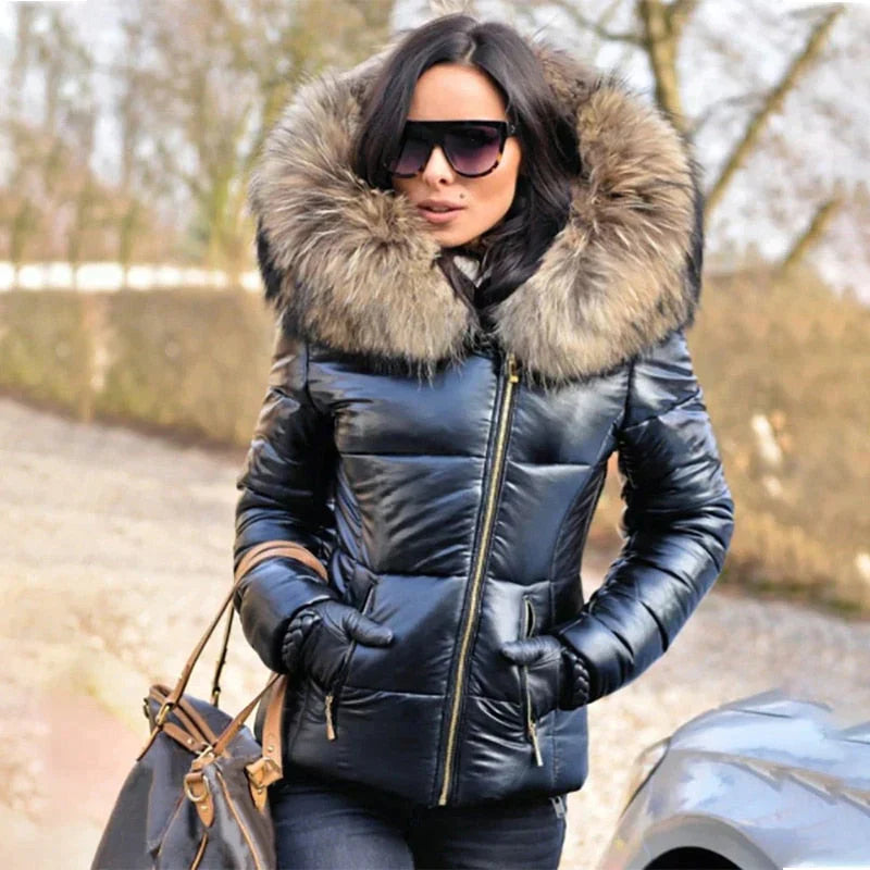 RANA - Veste hiver avec capuche en fourrure