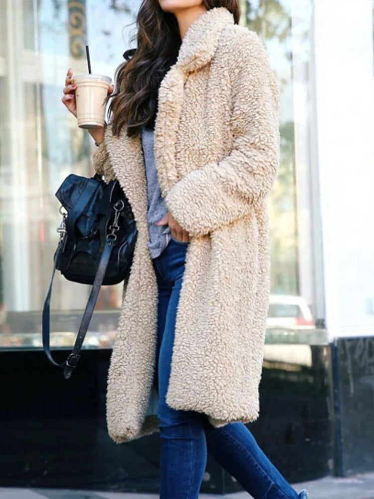 Manteau long d'hiver en peluche - Margreth