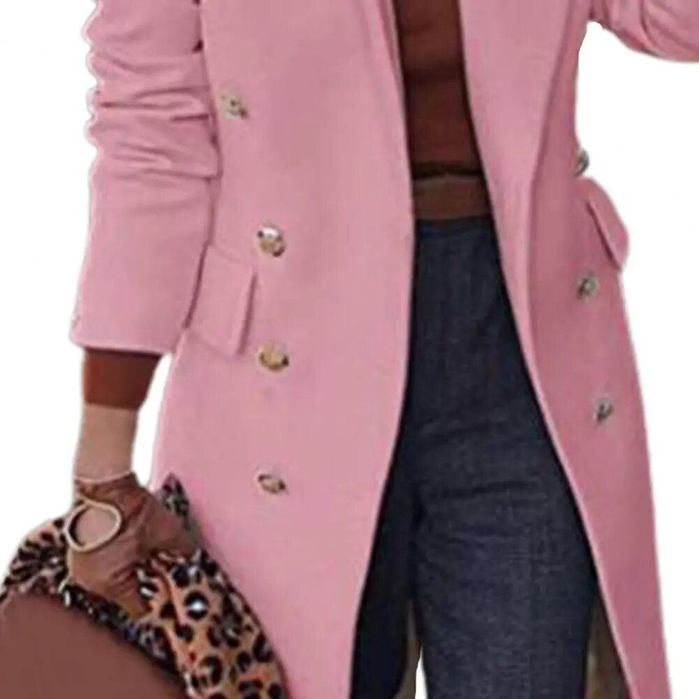 Veste en laine à double boutonnage pour femme