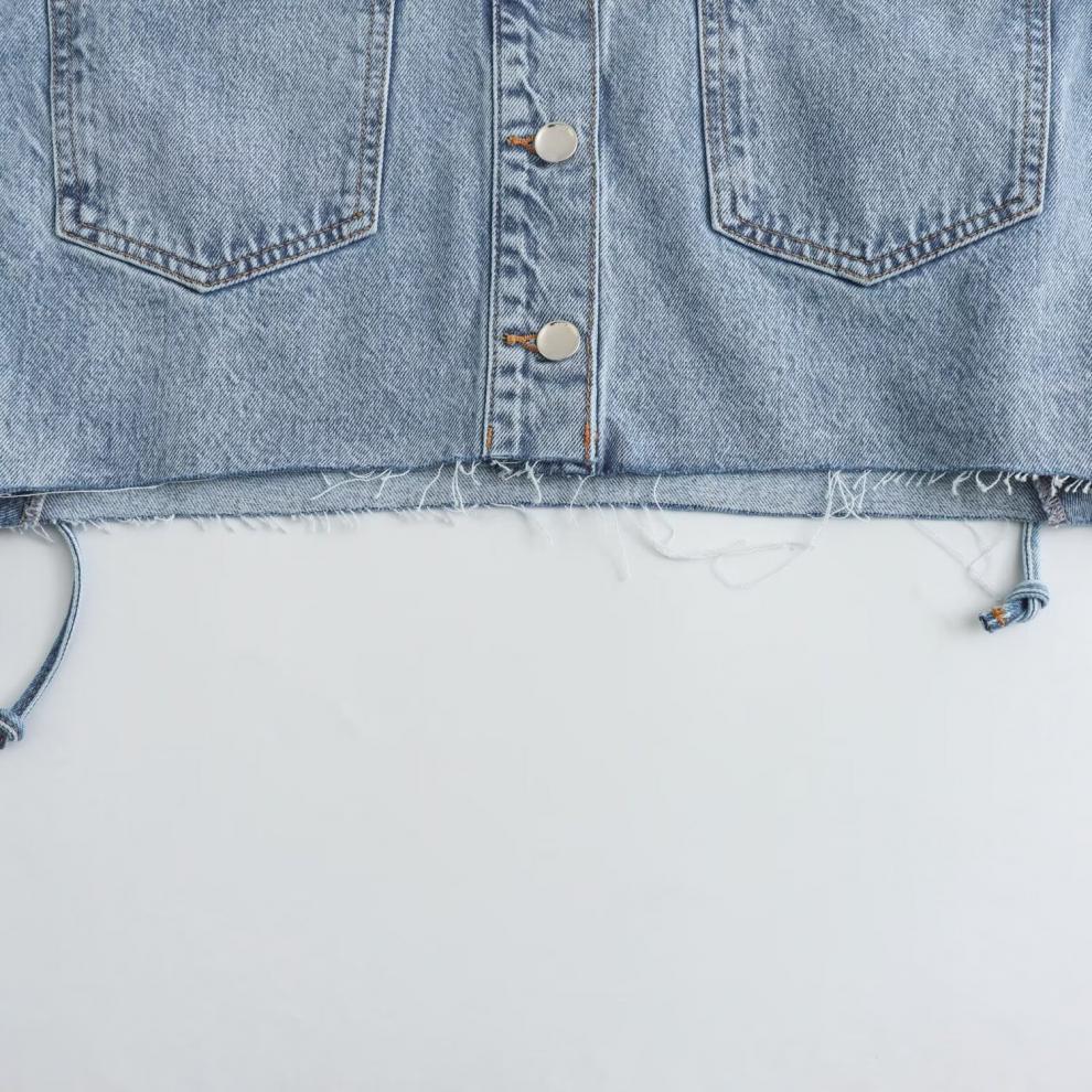 Joanne - Veste en Denim pour Femme avec Grandes Poches
